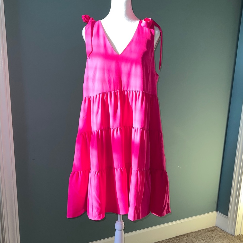 Lilly Pulitzer Vibrant Pink Tiered Dress